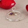 Infinity Heart Amethyst Ring, Adjustable 925 Sterling Silver Ring, Minimalist Promise Ring, Romantic Jewelry Gift for Her.