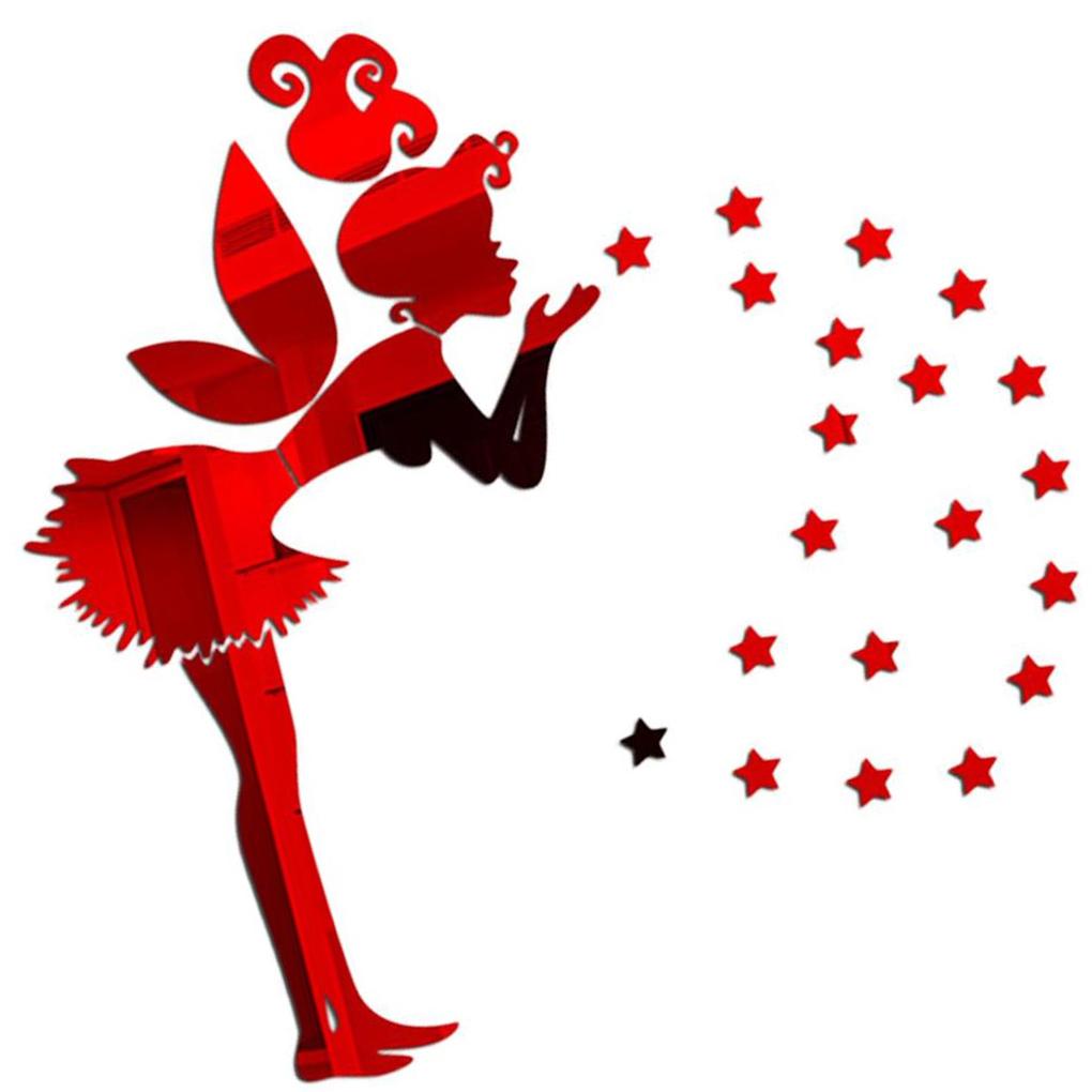 

Акриловая наклейка на стену, отражающая поверхность, самоклеящаяся наклейка для интерьера, милая этикетка для ванной комнаты, свадебный туалет, фоновые украшения red