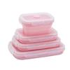 Silicone Lunch Box, Collapsible Folding Food Storage Container with Lids, Kitchen Microwave Freezer and Dishwasher Safe Kids