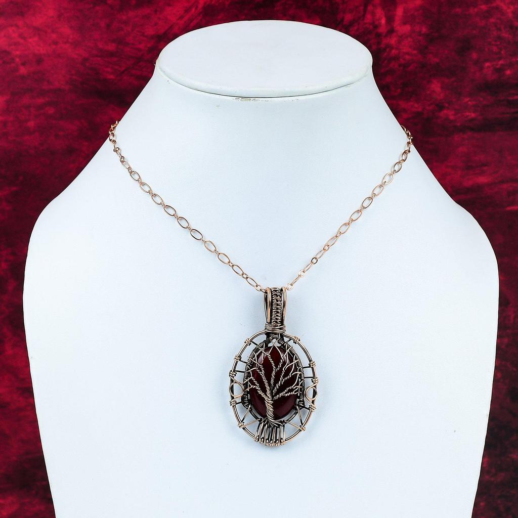 Tree Of Life Red Fire Labradorite Pendant Copper Wire Wrapped Handmade Pendant Antique Jewelry Gemstone Pendant Copper Jewelry Wedding Gifts