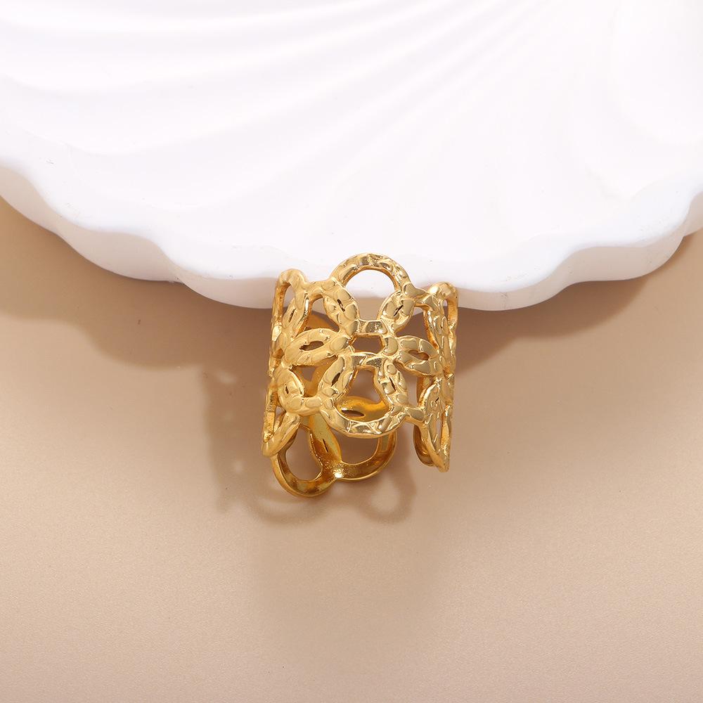 Kiss Hydraulic Stainless Steel 18K Gold Cute Titanium Cross-Border European & American Ring