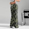 Damenmode Lockerer Kordelzug in der Taille Geblümter Druck Lässige Sporthose Lässige Schlaghose
