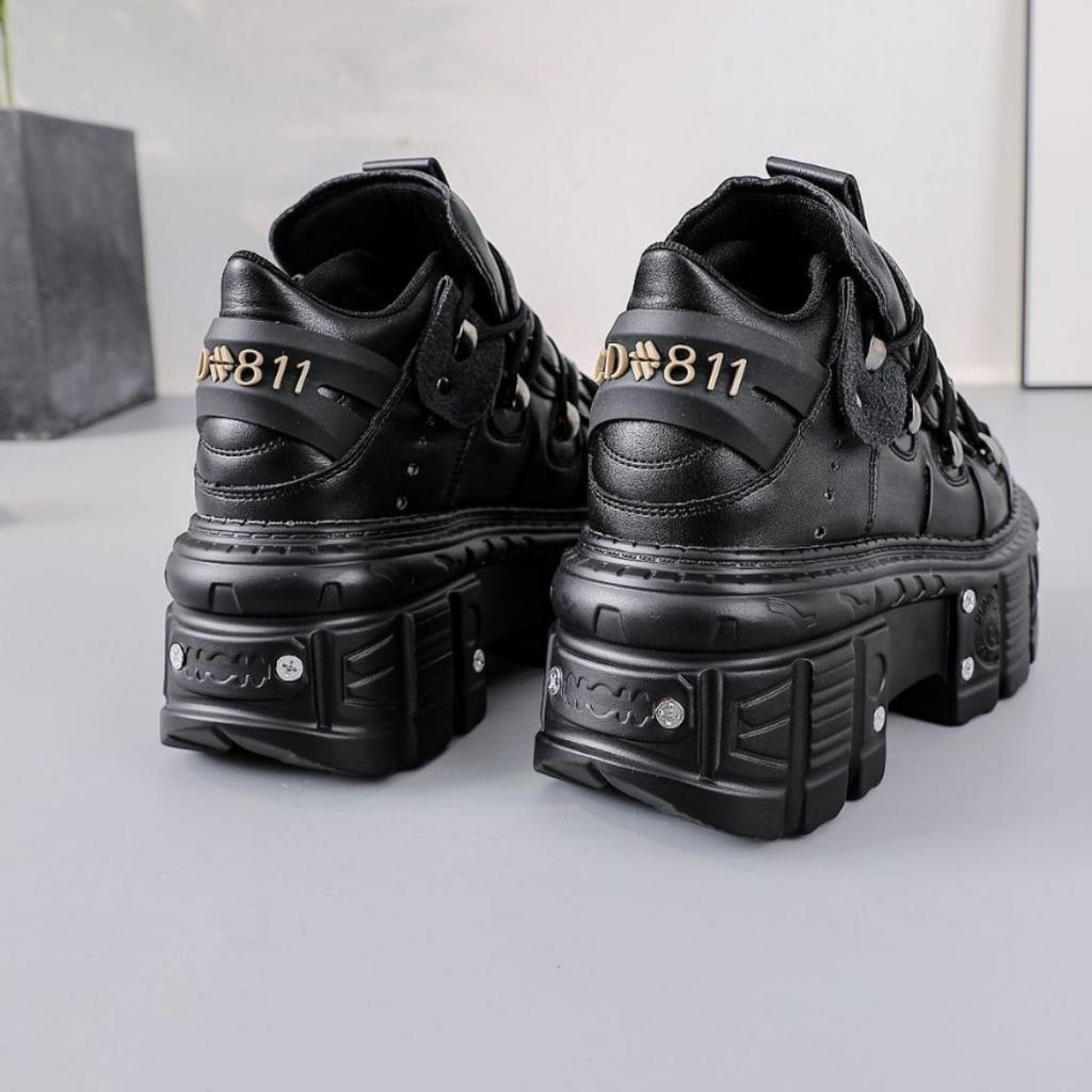Fashion New Arrival Dark Gothic Dad Shoes | Heavy - Metal Punk Thick - Soled Women's Boots