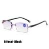 Luxury Rimless Bifocal Reading Glasses for Women Men Unisex Far Near Sight Eyeglasses Finished Prescription Hyperopia Eyewear