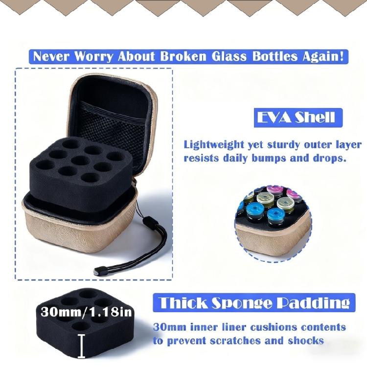 Shockproof Travel Supply Case Stores 9 Cooling Vials Securely Leakproof Refrigerator Organizers for Vials Storage