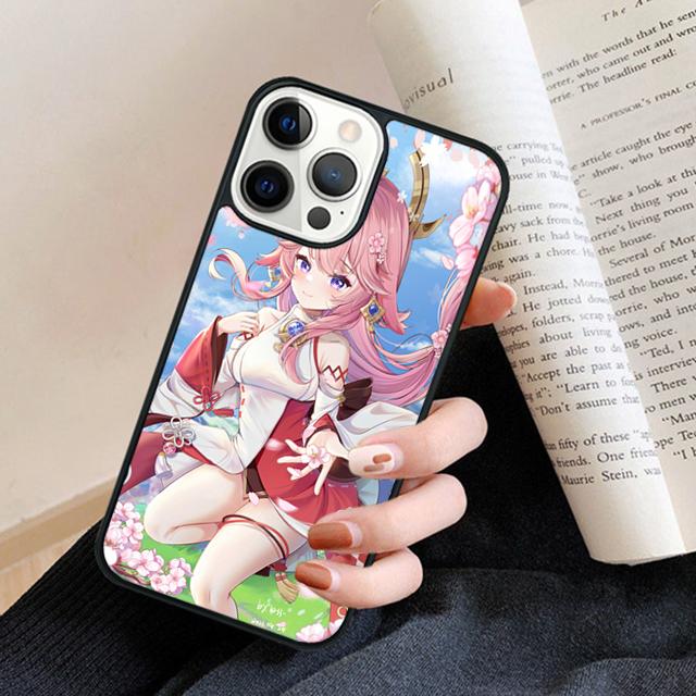 Genshin Impact Yae Miko Phone Case Cover For iPhone 17 Air 16 15 14 plus 12 13 pro max coque Shell Fundas