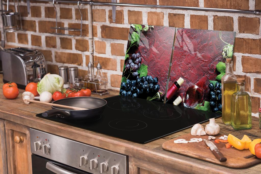 GLAS-KOCHFELD-SCHUTZPLATTE 90x52 WEIN