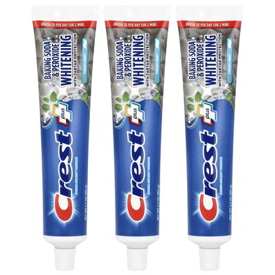Plus, Fluoride Cavity Prevention Toothpaste, Baking Soda & Peroxide Whitening, Fresh Mint, 3 Pack, 161G (5.7Oz) Each