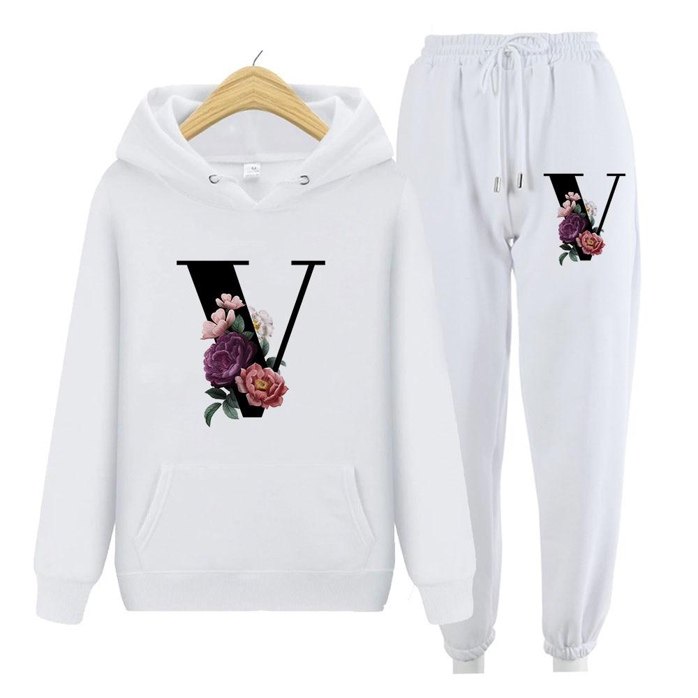 Women Sweatshirt Long Sleeve Hoodies Harajuku Hoodie Vintage Letters Print Sweatshirts Two Piece Sets Hoodies