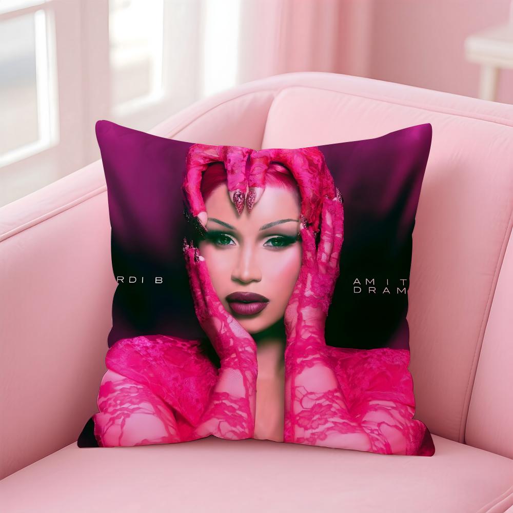Bold Rap American Sexy Cool Singer CCardi B Cushion Cover Pillow Case Soft Skin Friendly Fabric Concealed Zipper