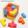 Colorful Wooden Blocks Puzzles 3D Puzzle Toys Classic Luban Lock Cube Intellectual Game For Children And Adults