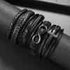 Cross-border new number 8 multi-layer leather jewelry men's bracelet leather rope woven jewelry alloy bracelet magnet buckle