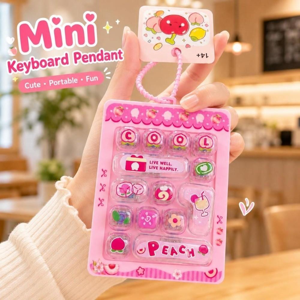14Key Decompression Button Toy Creative Style Keyboard Keychain Mini Keyboard Pendant Children Use