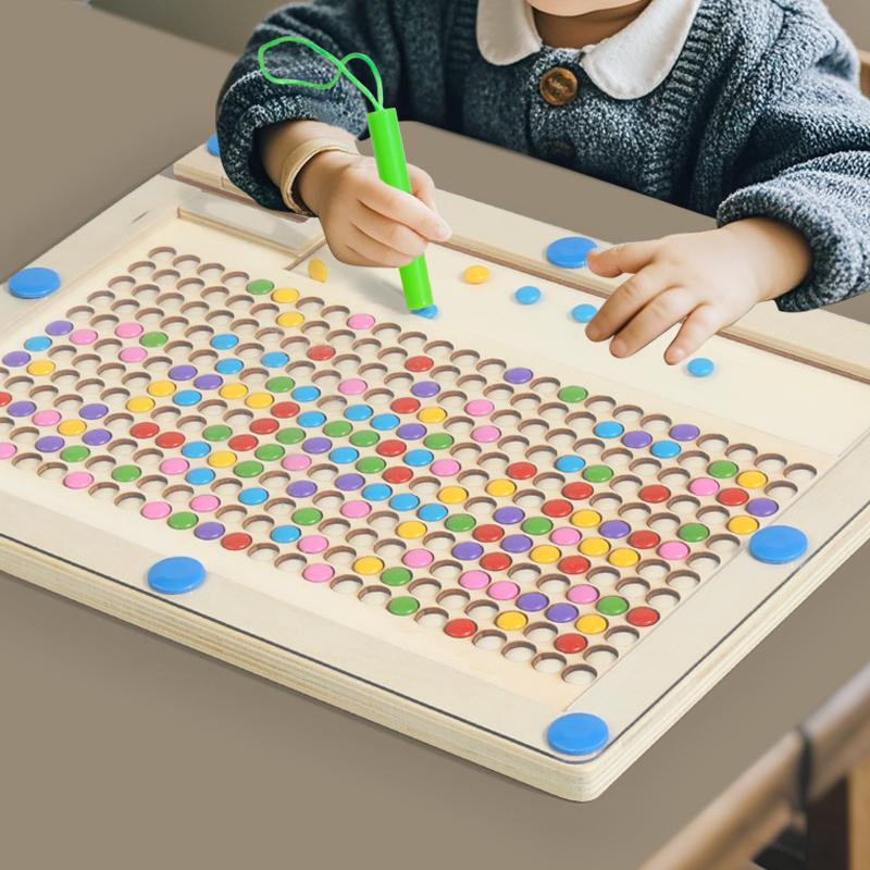 Montessori Magnetic Drawing Board for Toddlers Magnet Beads Maze and Pen Drawing Board Educational Sensory Travel Toys