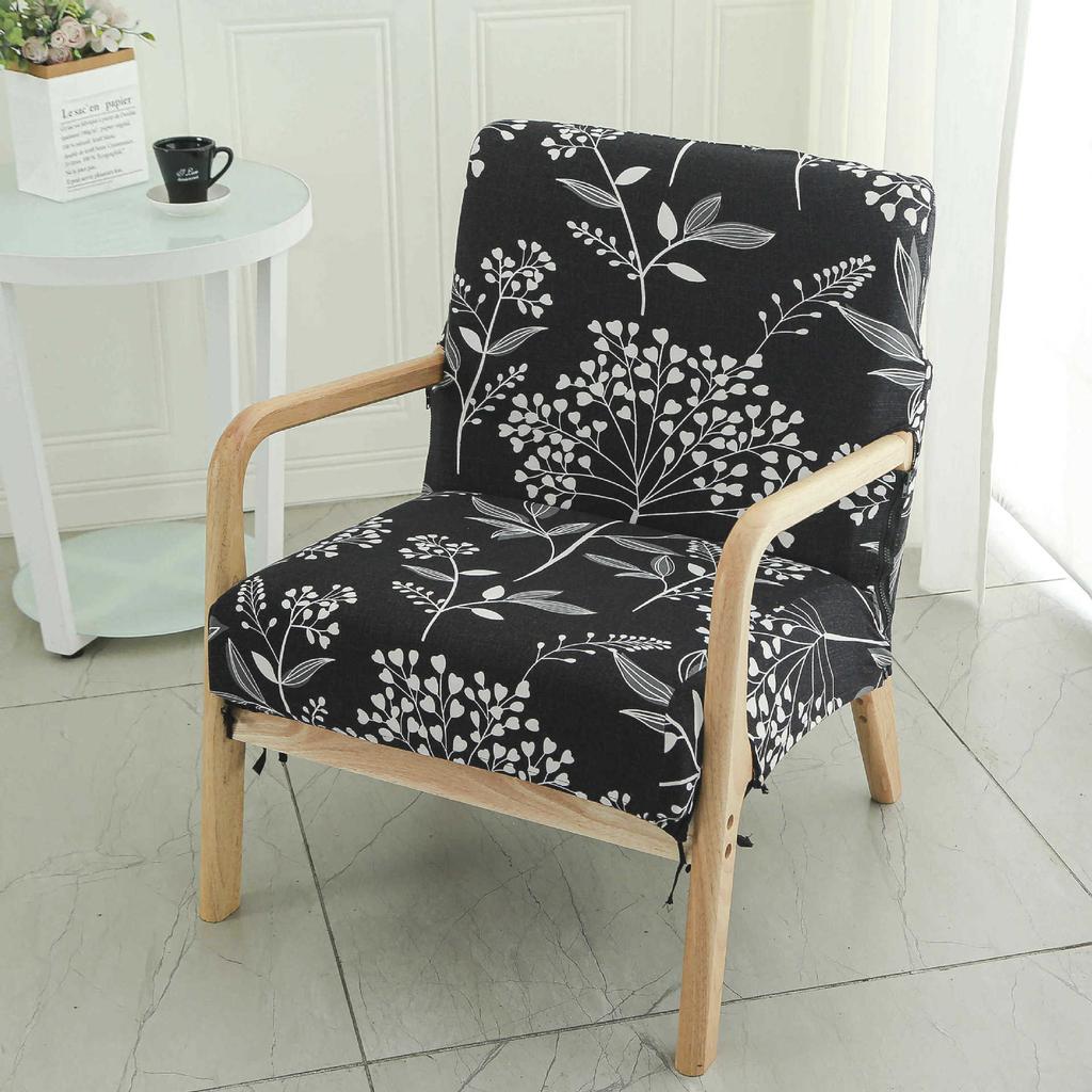 Single Simple Small Apartment Elastic Sofa Cover All-Inclusive Internet Cafe Cafe Square Sofa Cover Wood Chair Cover