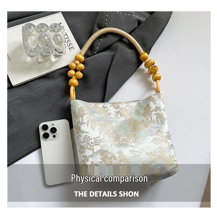 2025 Herbst Bestickte Damen Achsel-Tragetasche: Vielseitiger täglicher Schulter-Eimer-Stil