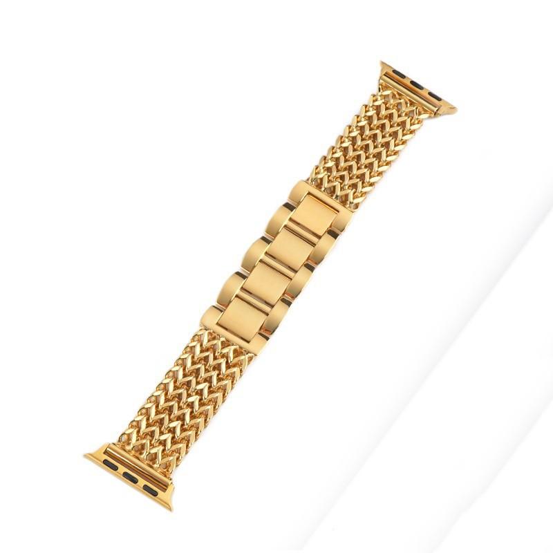 Heart Weave Stainless Steel Watch Band for Apple Watch iWatch 12/11/10/Ultra/SE Metal Replacement Strap Silver