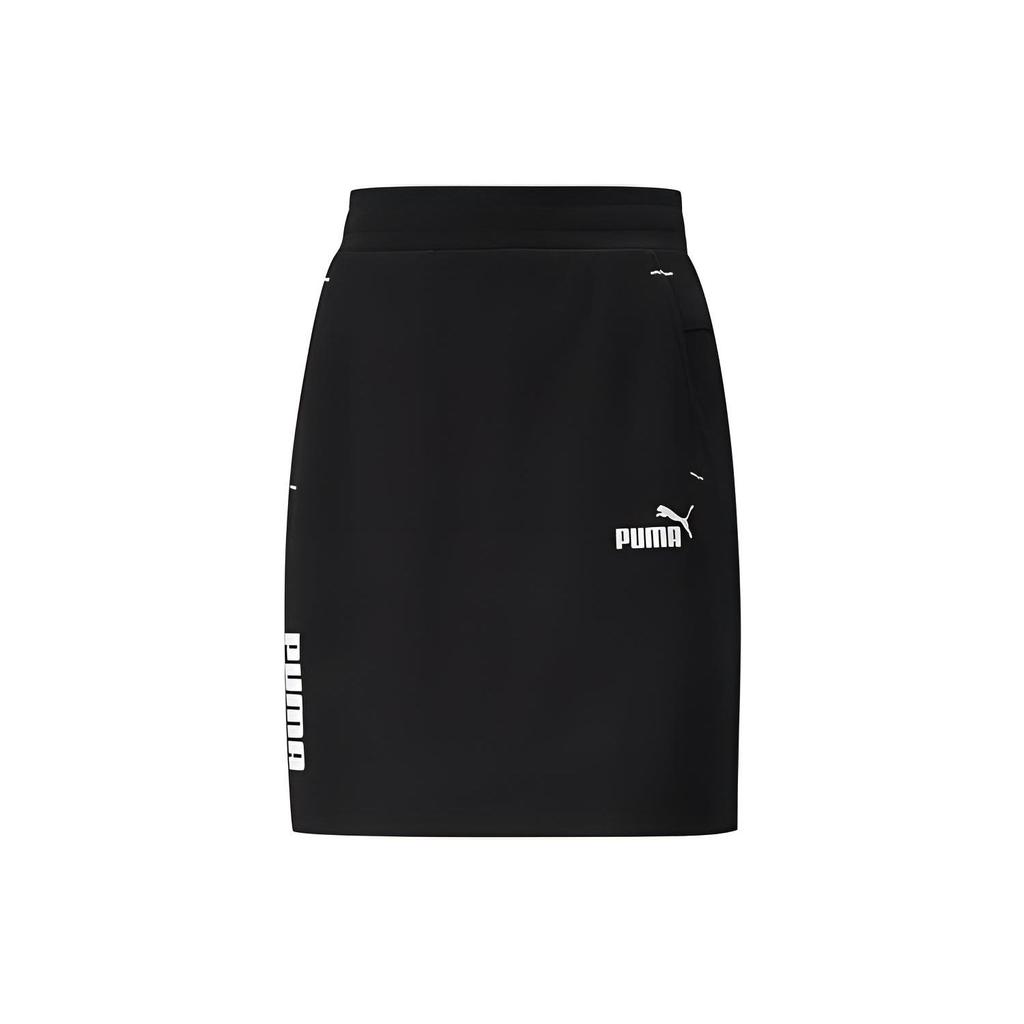 Puma Ss24 Sports Lifestyle Brand Letter Logo Print A-Line Comfortable Casual Skirt Women Skirts Black 670959-01