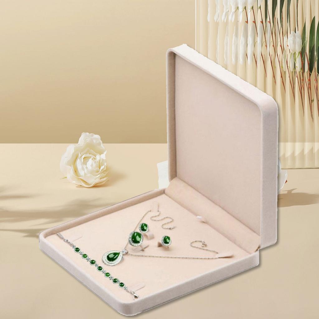 Samt Schmuckorganizer Stilvolle Aufbewahrungsbox für Halsketten Ringe Ohrringe Armbänder Geschenk für Hochzeiten und Jubiläen