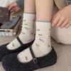 Ladies Autumn Lovely Small Flower Non Bone Anti Pilling In The Tube Pile Socks