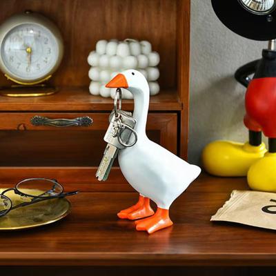 Magnetischer Gänse Schlüsselhalter Statue Enten Schlüsselaufhänger Harz Figur Skulptur Heim Büro Schreibtisch Dekoration Ornament