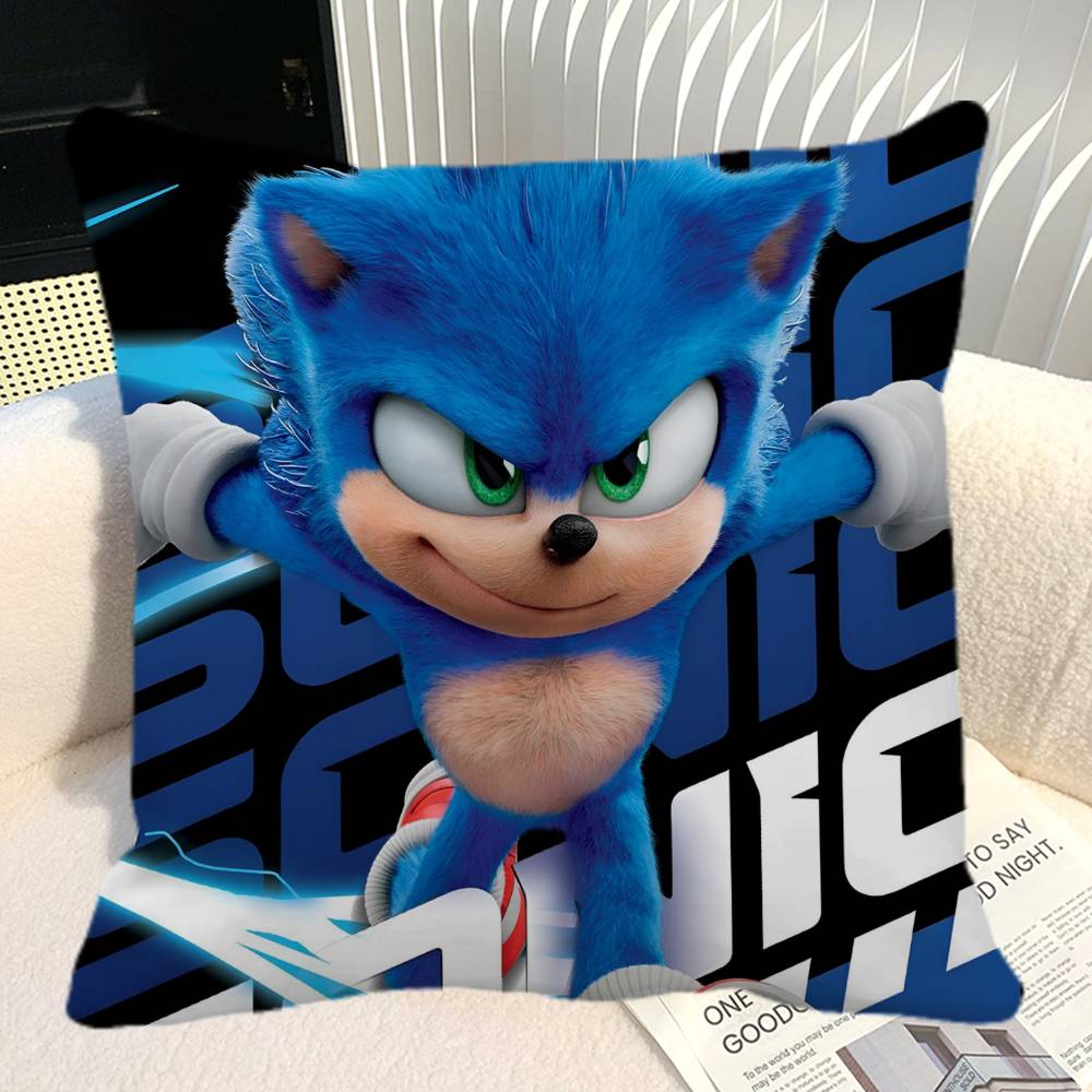 SSonic The HHedgehog Pillow Case Square Pillow Bedroom Sofa Leisure Comfort Cushion Car Home Decoration