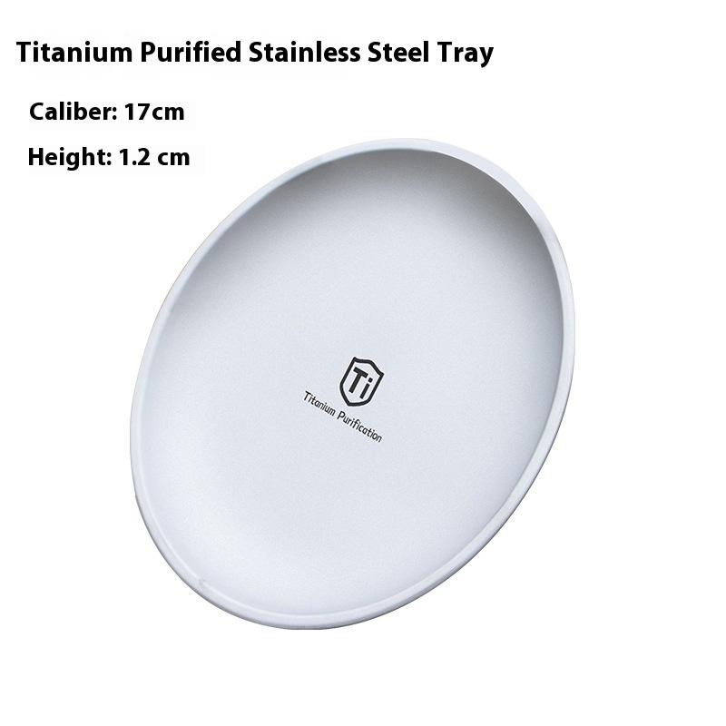 1Pc Titanium Camping Plate Travel Tableware Stackable Camping Supplies Backcountry Dinnerware For Backpacking Picnic Equipment