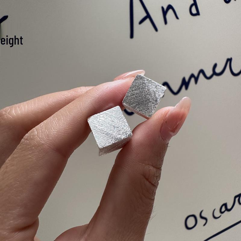 

Серьги-пусеты из стерлингового серебра S925 в корейском стиле, геометрические квадратные матовые 925 Silver