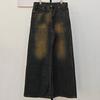 Men's Denim Pants Old Blue Washed Male Jeans Straight Casual Menwear Loose Wide Leg Trousers New Fashion
