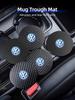 HAT1 2Pcs Car Leather/Carbon Fiber Water Cup Coasters Anti-Slip Pads For VW Scirocco Jetta Beetle Golf Passat Tiguan Sharan Touran