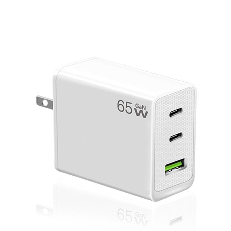 65W USB Type C Charger Block, 3-Port Fast Charging Adapter Wall Plug Charger Adapter Compatible for Phone 15 Series