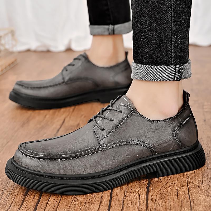 Leather shoes men's autumn new soft-soled formal wear leather men's shoes fashion versatile lace-up brock shoes
