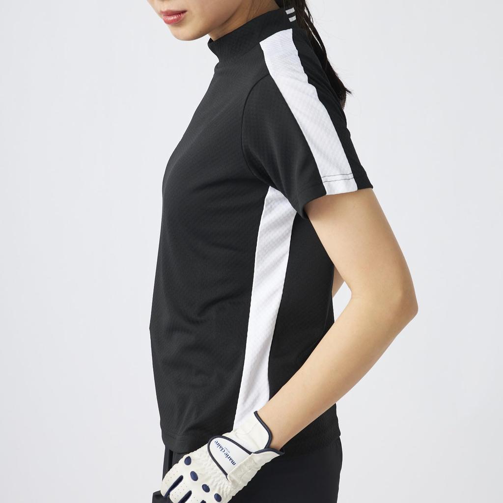 Marie Claire Short Sleeve High Neck Shirt 715624W Large Women's Black,