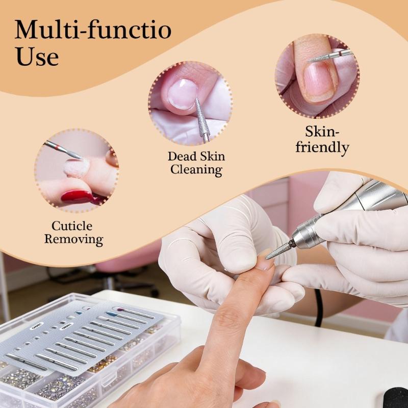 Hard Nail Drill Bits Manicure Tools Professional Grinding Salon Essential Removal Gel Acrylic Nail Drill for Home
