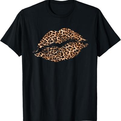 Leopard Print Lips Cheetah Spots Big Lips T-Shirt