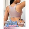 Sutiã Sem Fio Costurado com Renda Profunda em V para Mulheres Plus Size