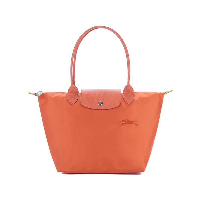 

Longchamp Le Pliage Green 28 Button Zipper Closure Long Handle Leather Trim Dumpling Tote Handbag Small Women handbags Carrot 2605919P69 Basic Set (Bag)