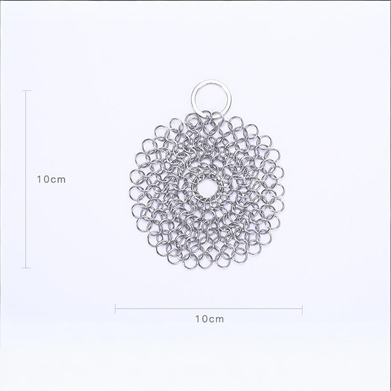 Portable Stainless Steel Chainmail Scrubber 1Pcs Rust Proof Scratch Free for Travel Camping Picnic Cookware Cleaning A1