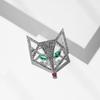 Zirconia Fox Mask Brooch: Luxury, Versatile, Elegant High-End Cardigan Pin Accessory.