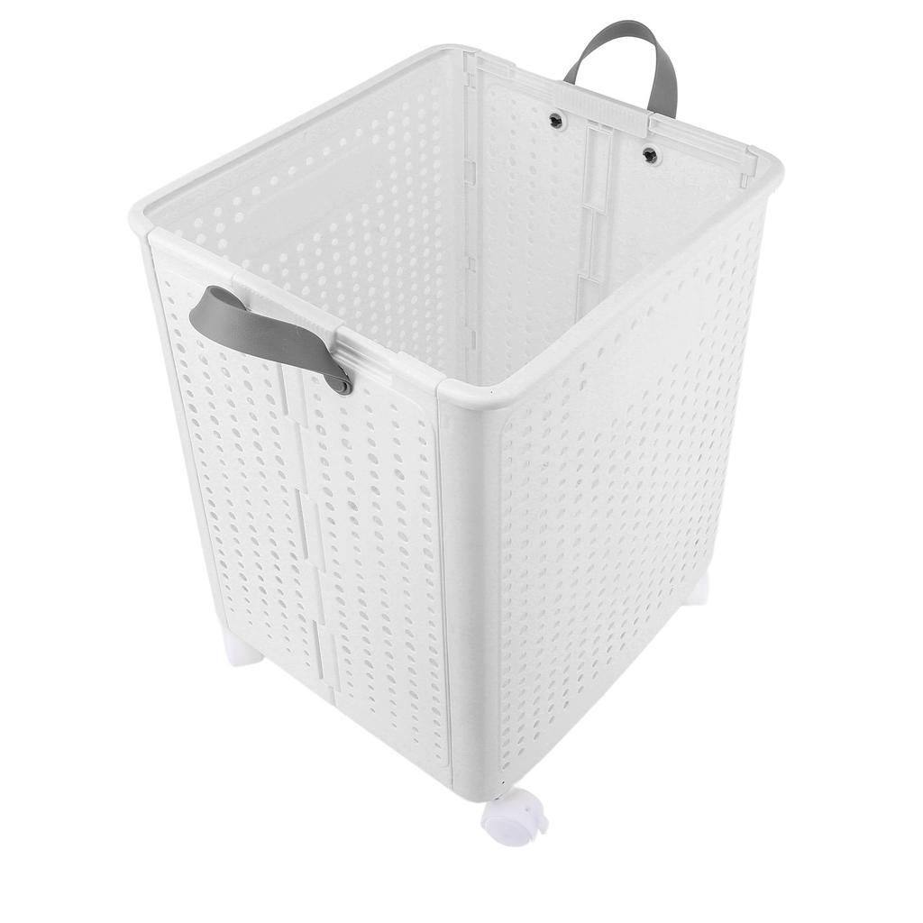 Foldable Laundry Basket with 4 Wheels Space Saving Portable Storage Hamper for Clothing Toys Home Sundries