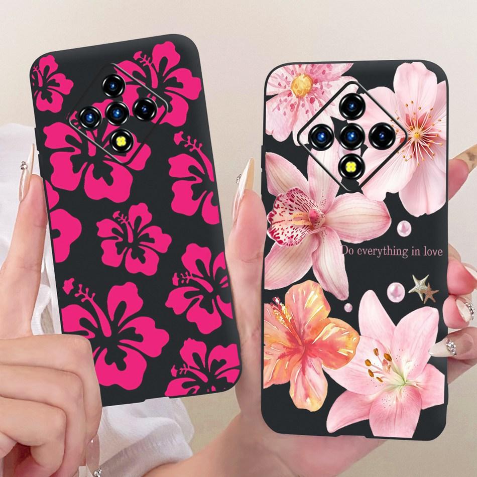 For Infinix Zero 8 8i X687 X687B Cute Flower Butterfly Cat Painted Case For Infinix Zero8 Zero8i Black Silicone Soft Phone Cases