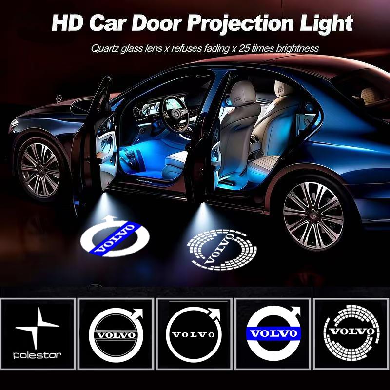 2Pcs HD Car Door Logo Welcome Light Projector Lamps For Volvo XC60 XC40 EX30 V60 V40 XC90 XC70 V50 S60 V70 S90 Olestar AWD S80