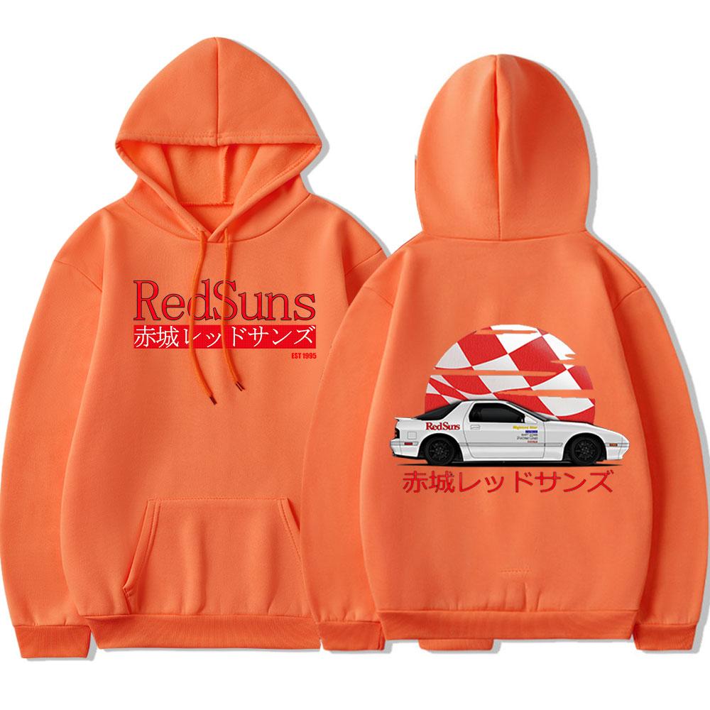 Initial D Drift Akagi RedSuns Hoodie Japanese Anime AE86 Unisex Women Fashion Hoodies Streetwear Sweatshirts JDM Automobile Culture