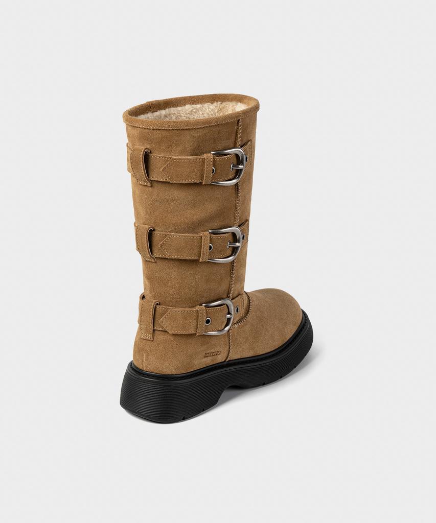 Khiho Portrel Fur Boots Beige