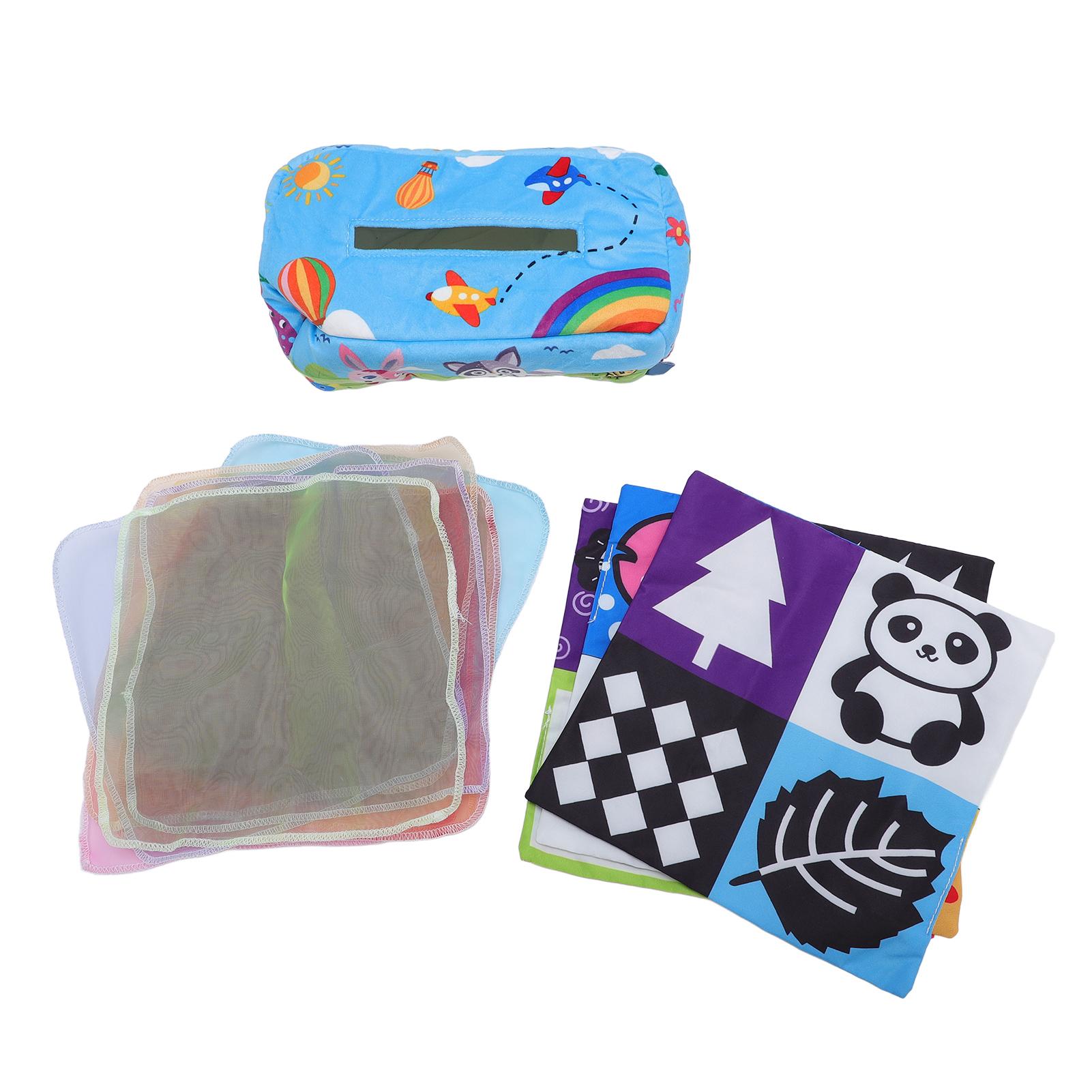 

Baby Tissue Box Toy Soft Plush Colorful Sensory Tissue Box Toy for Early Education