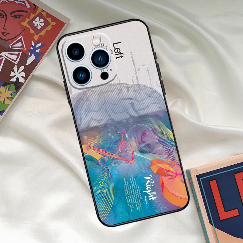 Brain Art Phone Case For iPhone 16 14 13 12 11 15 17 Pro Max 15 16 Plus 13 Mini 16e 17 Air Funda Cover