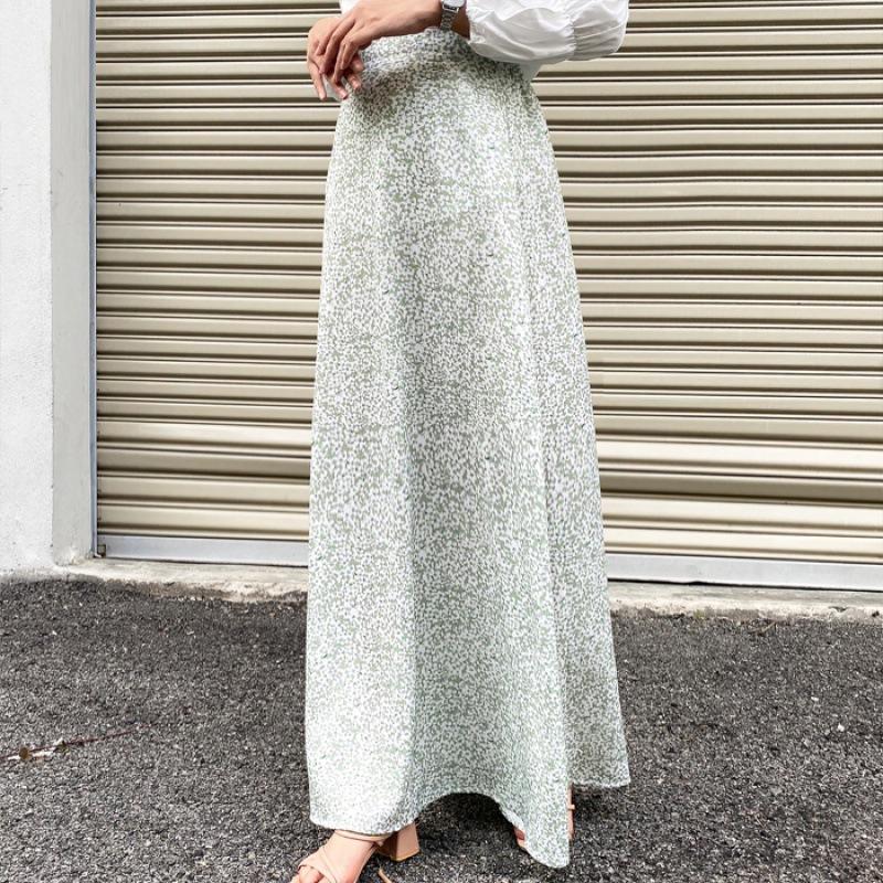 Fashion Women's Flowy A-line Skirt, High-waisted Floral Print Maxi Skirt, Elegant Floor-grazing Skirt for Everyday & Leisure