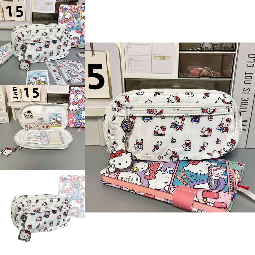 Sanrio Hello Kitty Girls Pouch With Flap Closure And Durable Polyester Material For School Use