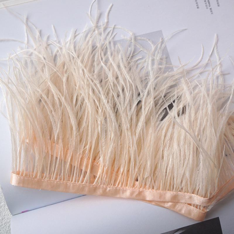Ostrich Feather Fringe - Various Colors, 10-15cm, 1 Meter for Clothing Accessories