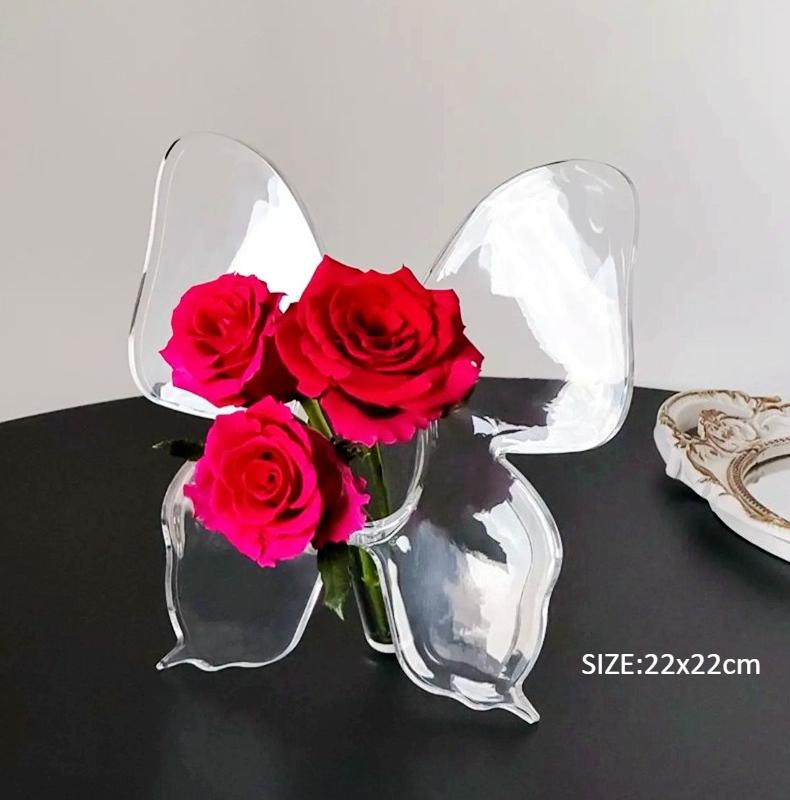 Acrylic Butterfly Vase, Minimalist Modern Home Decor Vase, Suitable for INS Style